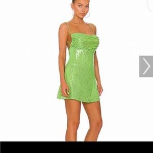 N.B.D sequin green mini dress from revolve